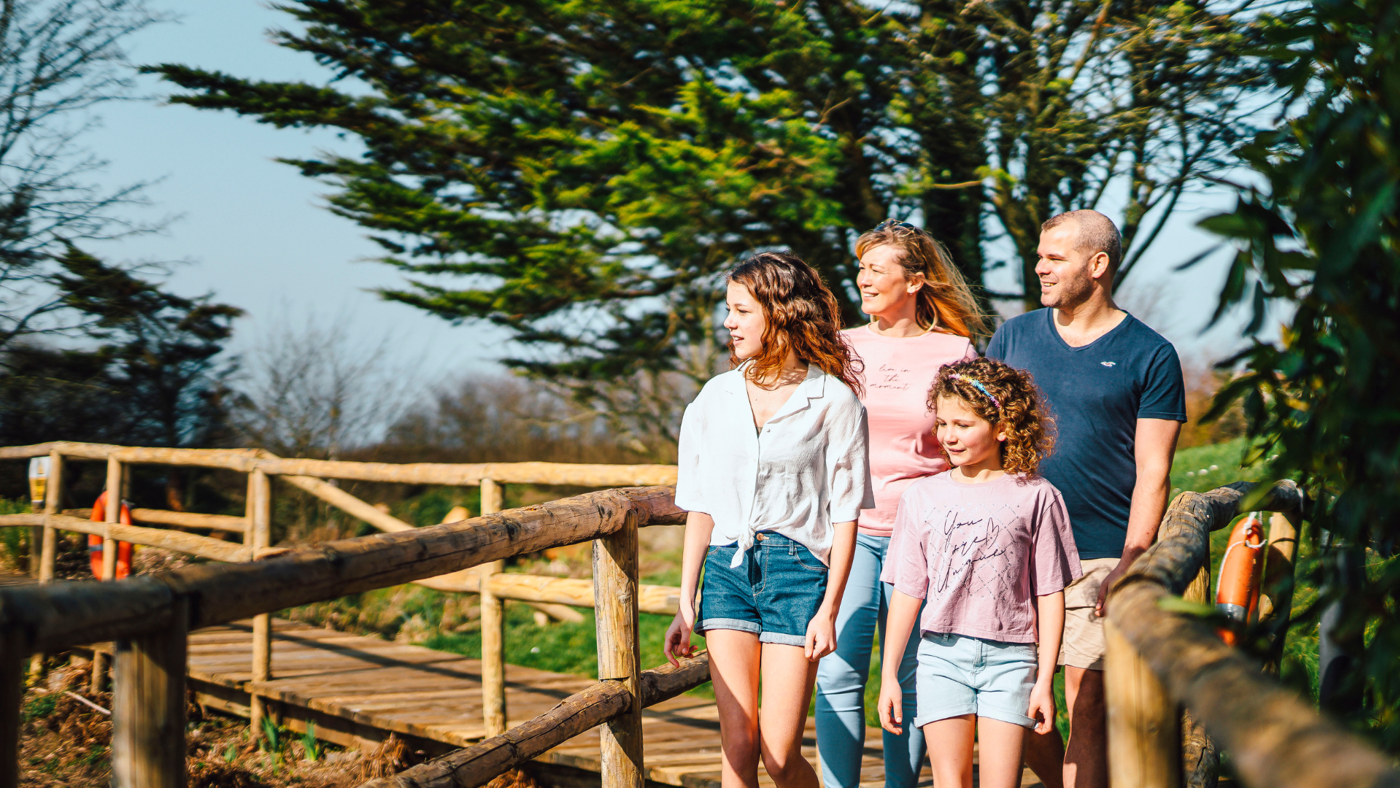 Family on park