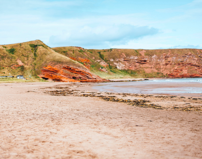 Pease Bay Beach in Berwickshire