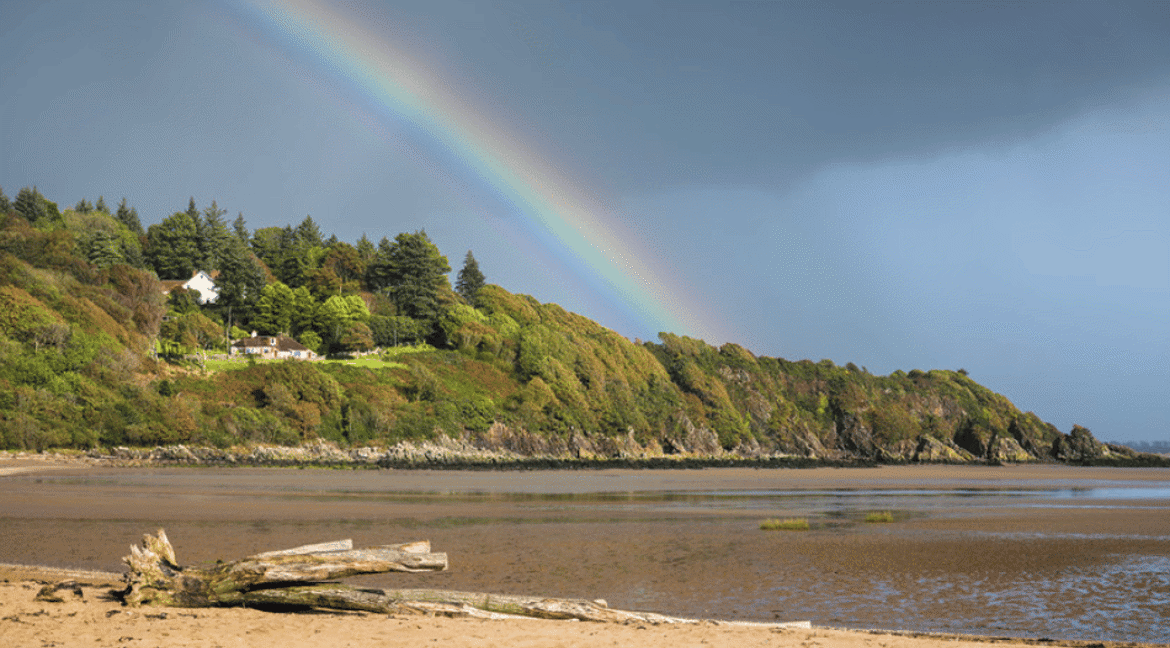 Southerness Beach rainbow