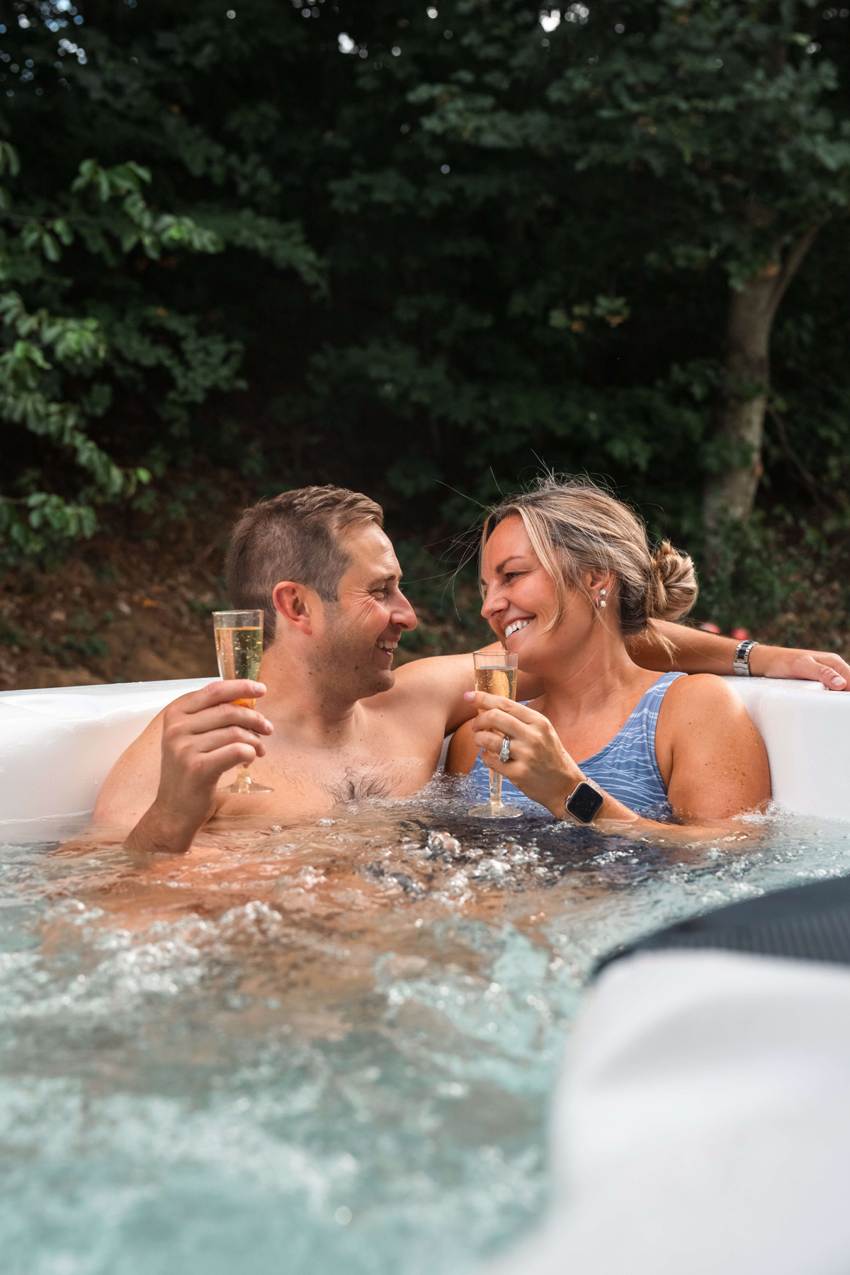 Couple in hot tub